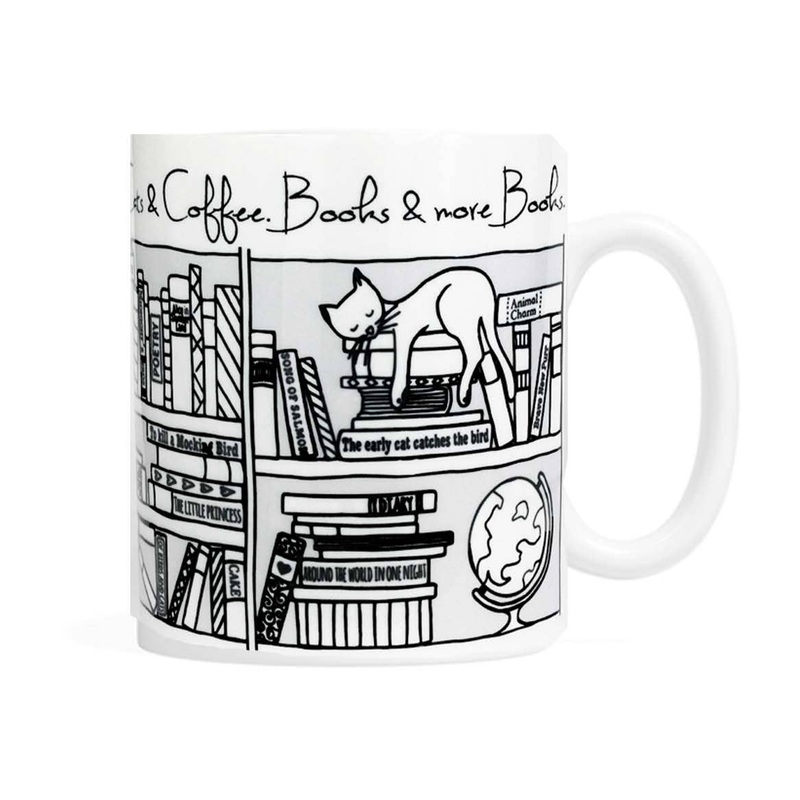 Cats, Coffee, Books and More Books – Coffee Mug