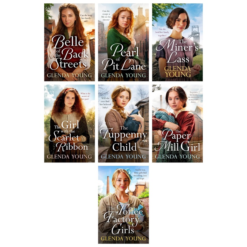 Glenda Young Collection 7 Books Set (The Toffee Factory Girls, The Paper Mill Girl, Belle of the Back Streets, The Tuppenny Child, Pearl of Pit Lane, The Girl with the Scarlet Ribbon, The Miner’s Lass)