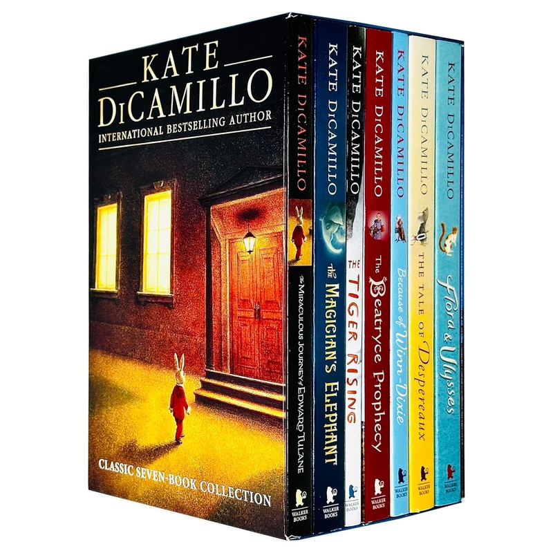 Kate Dicamillo Collection 7 Books Box Set (The Miraculous Journey of Edward Tulane, Magician’s Elephant, Tiger Rising, Beatryce Prophecy, Because of Winn-Dixie, Tale of Despereaux & Flora & Ulysses)