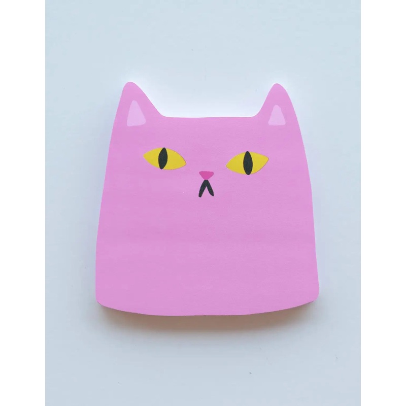 Pink Cat Die-Cut Sticky Notepad