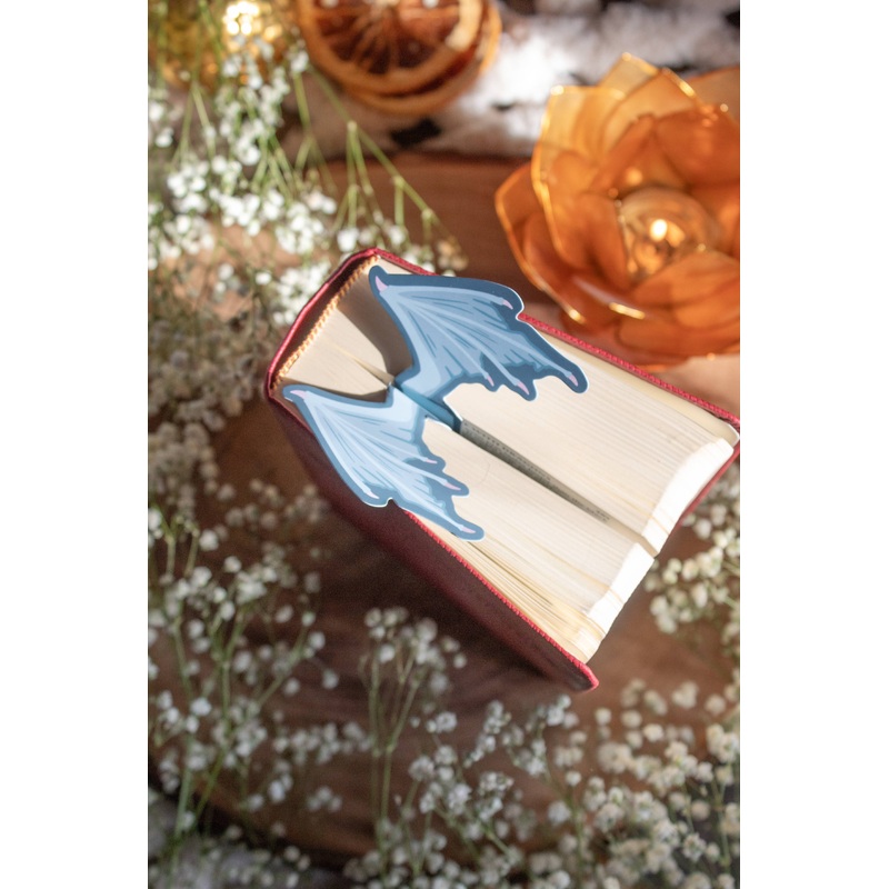Meaggie Moos – 3D Dragon Wings Bookmark | Soft Touch Black