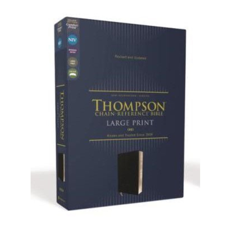 NIV, Thompson Chain-Reference Bible, Large Print, European Bonded Leather, Black, Red Letter, Comfort Print – Backorder Bonded Leather