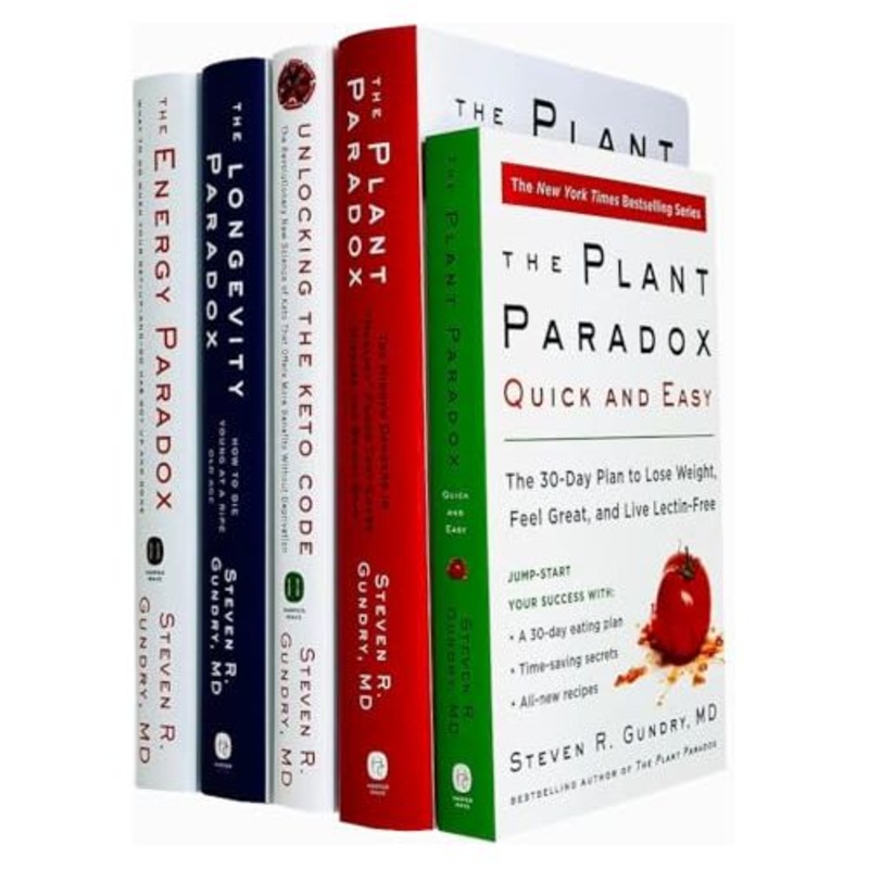 Dr. Steven R Gundry MD 5 Books Collection Set (The Plant Paradox, The Longevity Paradox, The Energy Paradox, Unlocking The Keto Code and [Paperback] The Plant Paradox Quick and Easy)