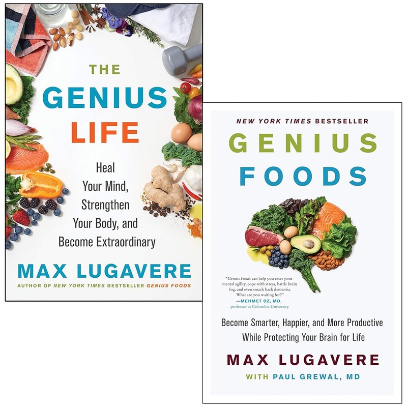Max Lugavere 2-Book Collection Set | The Genius Life & Genius Foods  Nutrition, Health, Wellness, Diet, Brain & Body Health, Self-Help & Fitness