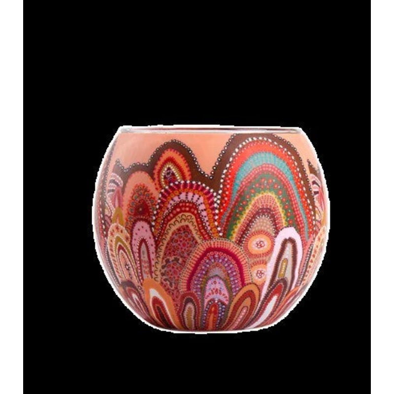 ABORIGINAL WE ARE ONE TEALIGHT CANDLE HOLDER
