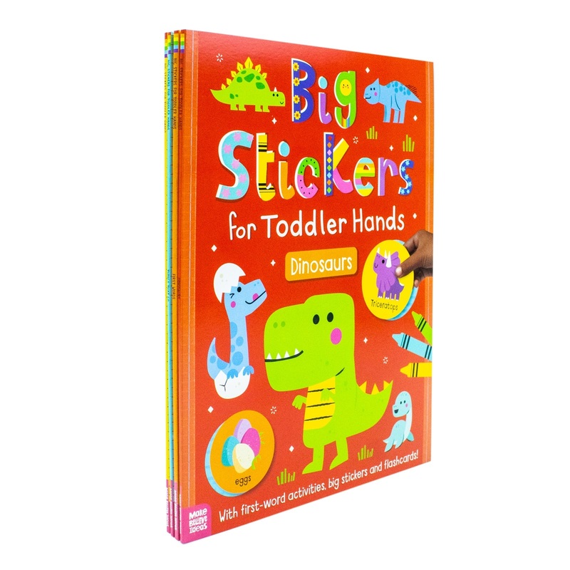 Big stickers for toddler hands: set of 4 activity books promoting creativity for little ones – perfect for 2-5 year-olds