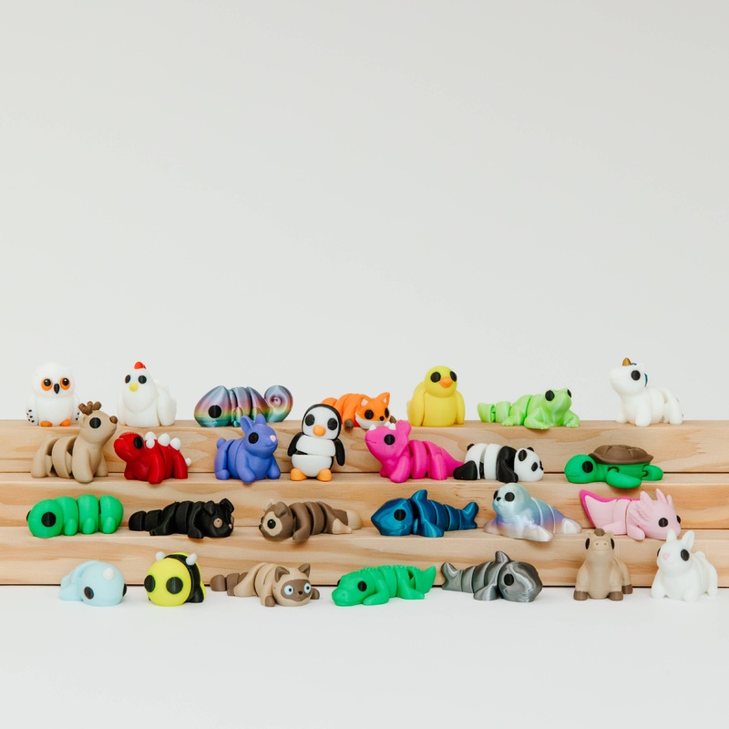 Tiny 3D Printed Pocket Animal Fidgets