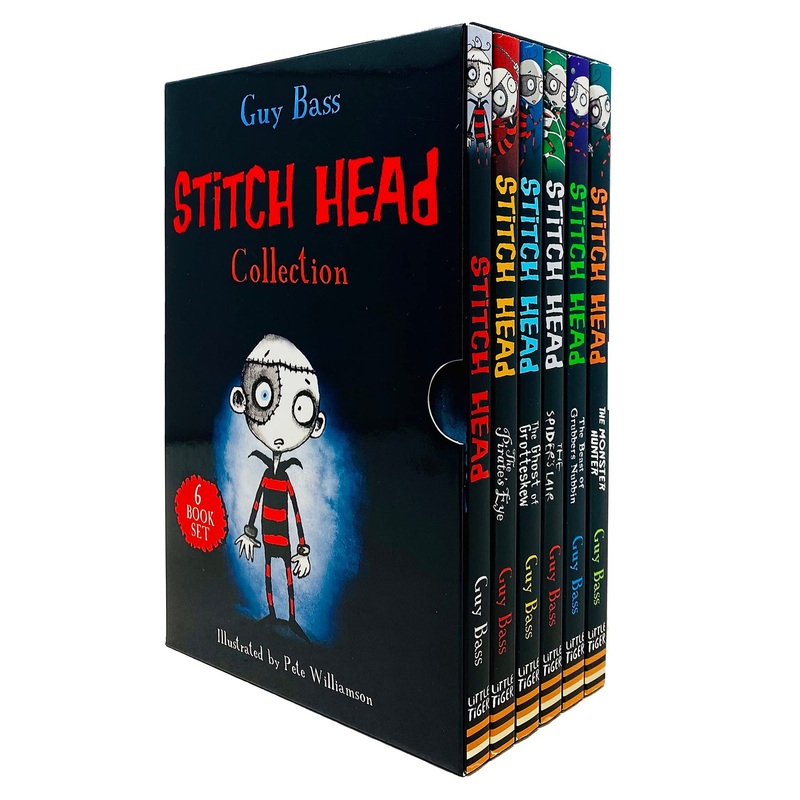 Stitch Head Series 6 Books Collection Box Set by Guy Bass (Stitch Head, Pirate’s Eye, Ghost of Grotteskew, Spider’s Lair)