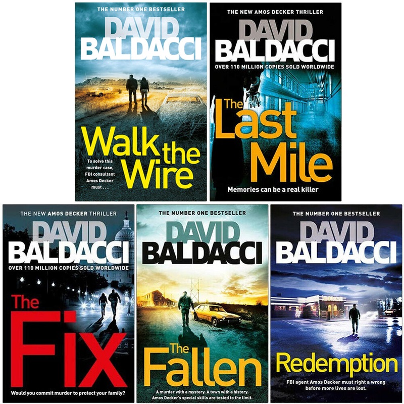 David Baldacci Amos Decker Series 5 Books Collection Set – Walk the Wire, The Last Mile, The Fix, The Fallen, Redemption