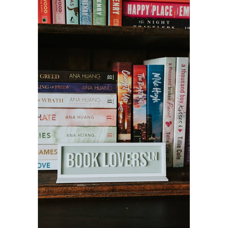 The Bookish Bird Co. – Book Lovers Ln Acrylic Shelf Sign w/ Stand