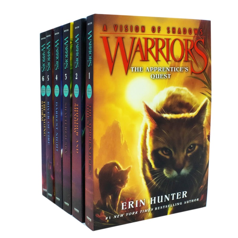 Warrior Cats A Vision of Shadows Series Books 1 – 6 Series 6 Collection Set By Erin Hunter (Apprentice’s Quest, Thunder and Shadow, Shattered Sky, Darkest Night, River of Fire & Raging Storm)