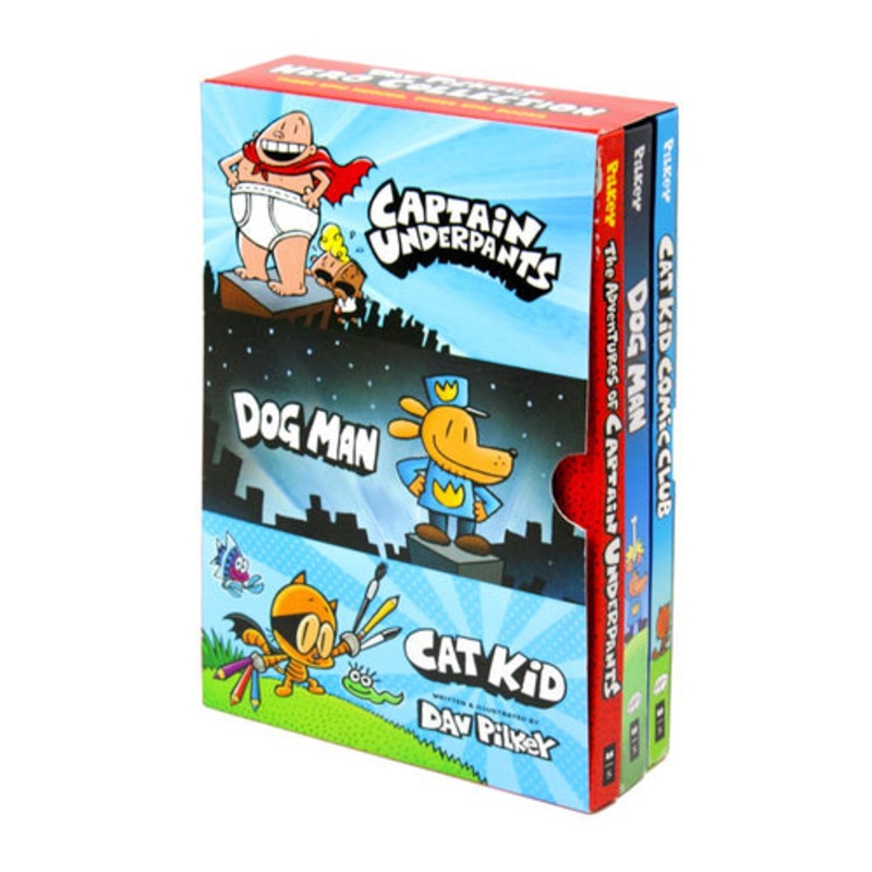 Dav Pilkey’s Hero Collection 3 Books Boxed Set (Captain Underpants, Dog Man, Cat Kid Comic Club)