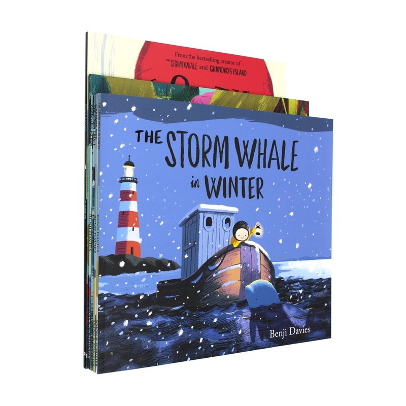 Benji Davies Collection 6 Books Set (Grandad’s Island, The Storm Whale In Winter, Grandma Bird, The Storm Whale, The Grotlyn, Tad)