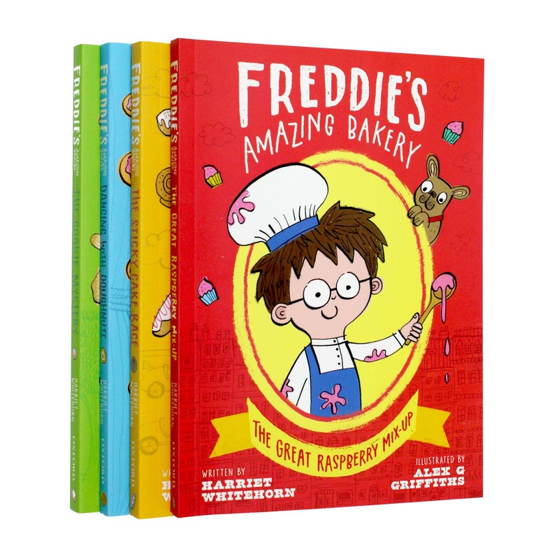 Freddie’s Amazing Bakery Collection 4 Books Set By Harriet Whitehorn (The Great Raspberry Mix-Up,Dancing with Doughnuts,The Sticky Cake Race,The Cookie Mystery)