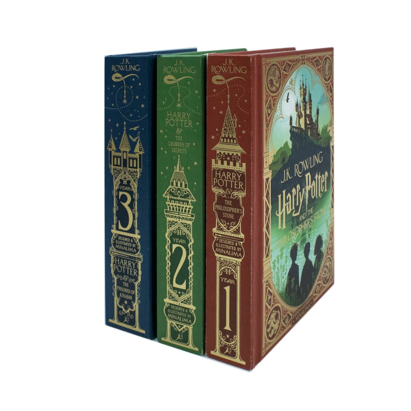 Harry Potter Mina Lima Edition Series Collection 3 Books Set by J.K. Rowling (The Chamber of Secrets,The Philosophers Stone & Prisoner of Azkaban)