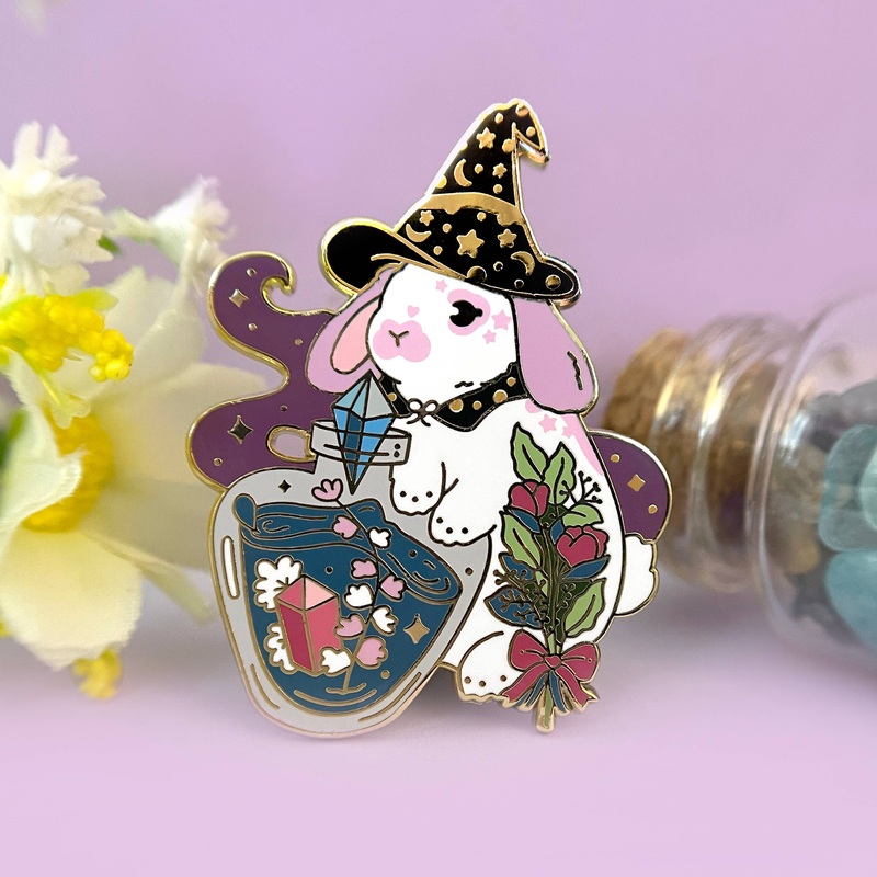 The Crowned Rabbit – Rabbit Witch Enamel Pin