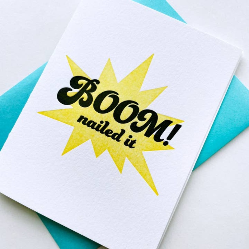 Boom Nailed It – Letterpress Congrats Greeting Card