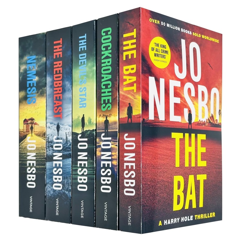 Harry Hole Series 1-5 Books Collection Set By Jo Nesbo (The Bat, Cockroaches, The Redbreast, Nemesis & The Devil’s Star)