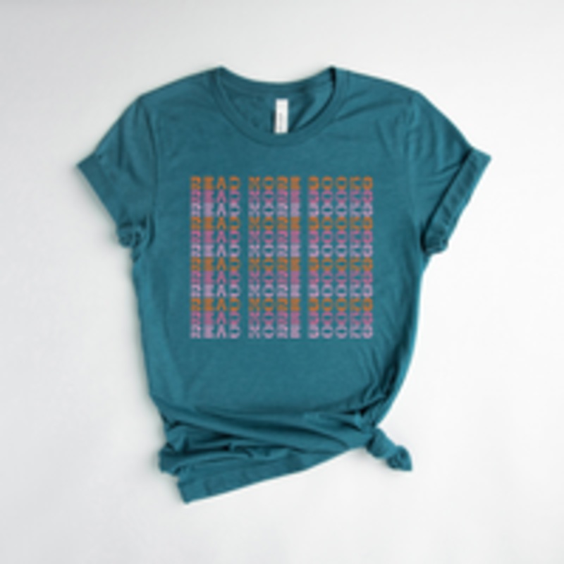 Inkwell Threads – Read More Books Tee: Heather Deep Teal XL