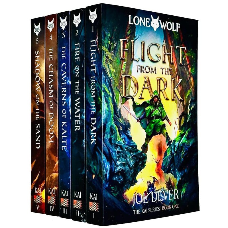 Lone Wolf Series Books 1 – 5 Collection Set by Joe Dever (Flight from the Dark, Fire on the Water, Caverns of Kalte, Chasm of Doom & Shadow on the Sand)