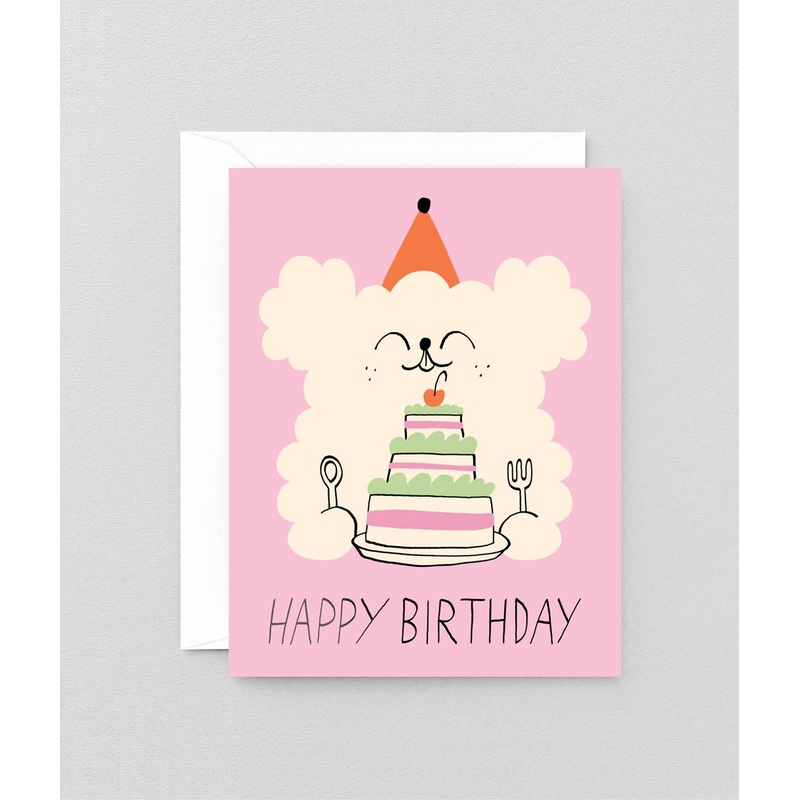 Happy Birthday Dog & Cake Kids Birthday Card