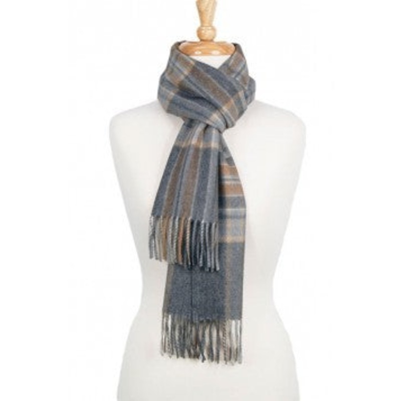 ALPASOFT SCARF CHARCOAL/BROWN CHECK