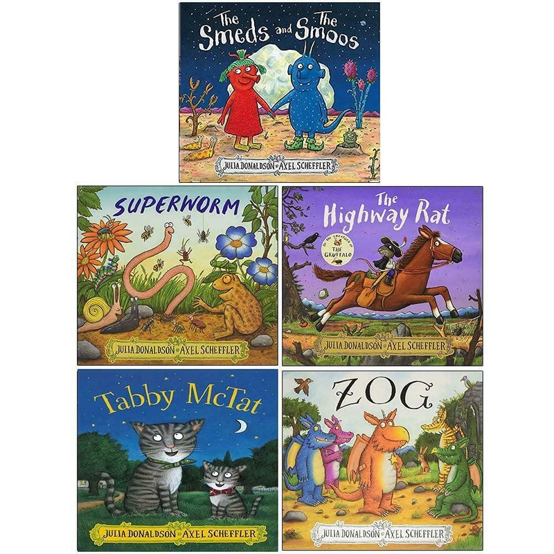 Julia Donaldson 5 Books Collection Set – The Smeds and The Smoos, Super Worm, Highway Rat, Tabby Mctat, Zog