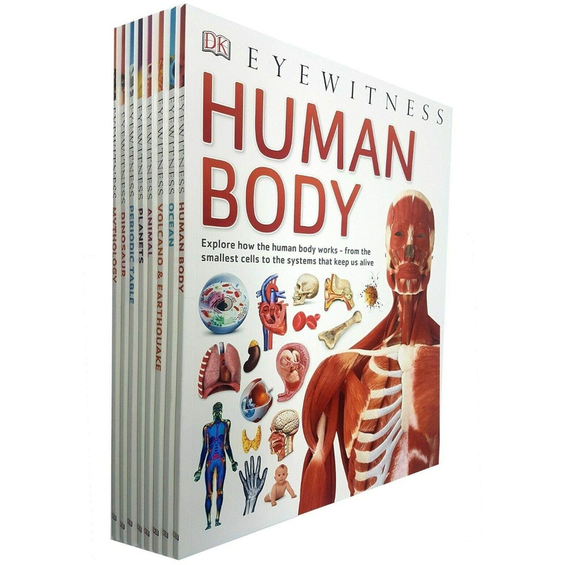 Dk Eyewitness Collection 8 Books Set – Human Body Ocean Volcano And Earthquake Animal Planets Peri..