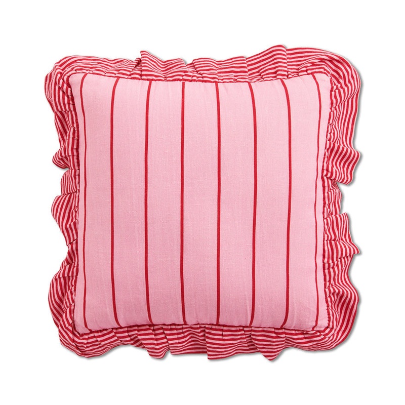 Iced Vovo Stripe Frill Upholstery Cushion One Size