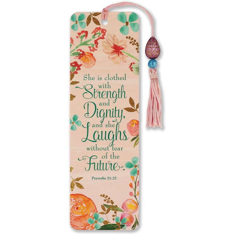 She is Clothed with Strength & Dignity Beaded Bookmark