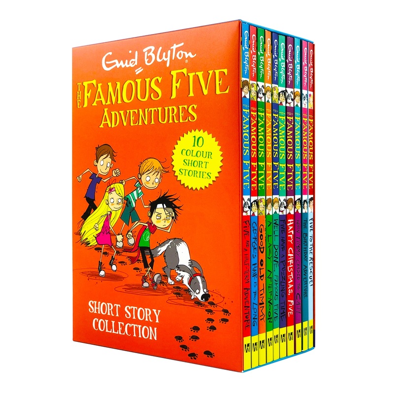 Enid Blyton The Famous Five Adventures Short Story Collection 10 Books Box Set (Well Done Famous Five, A Lazy Afternoon, Good Old Timmy, Georges Hair is too Long, Five and a Half-Term Adventure, The Birthday Adventure and MORE!)
