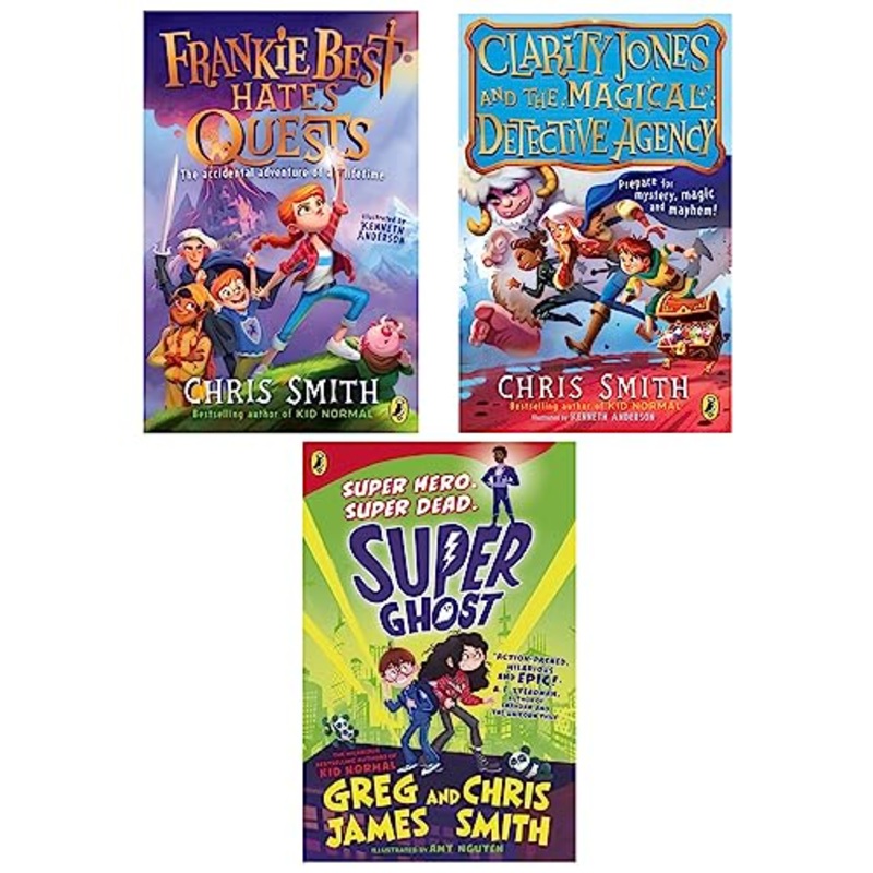 Chris Smith And Greg James 3 Books Collection Set (Frankie Best Hates Quests, Clarity Jones and the Magical Detective Agency, Super Ghost)