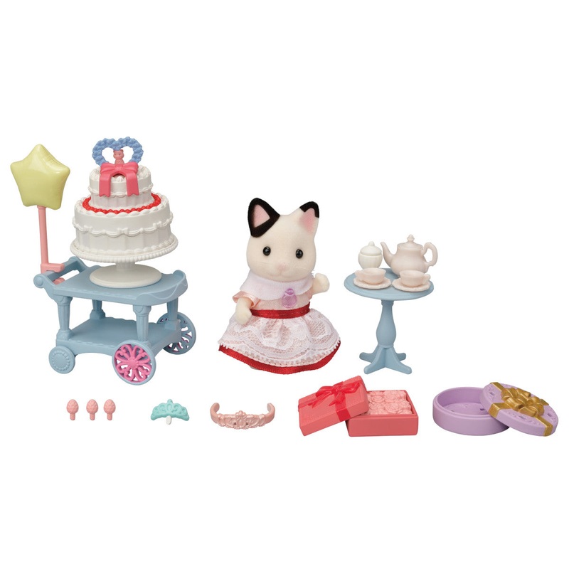 Calico Critters Party Time Playset, Tuxedo Cat Girl