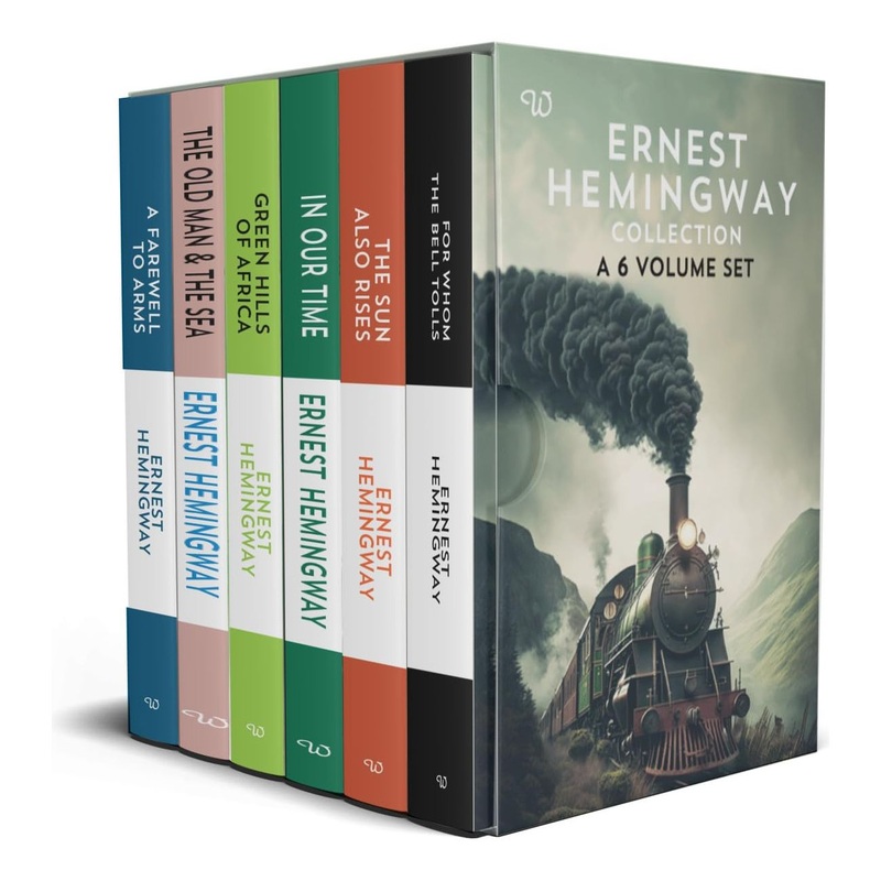 Ernest Hemingway Collection 6 book set (For Whom The Bell Tolls, A Farewell To Arms, Green Hills Of Africa, The Old & The Sea, In Our Time, The Sun Also Rises)
