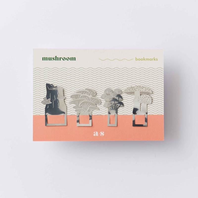 Mushroom Bookmarks, fungi metal page markers