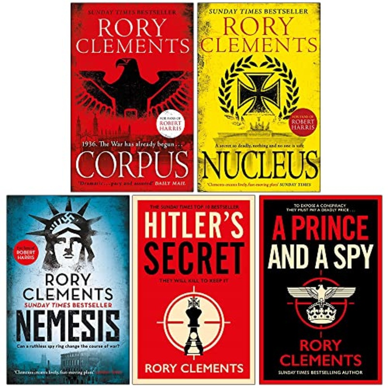 Rory Clements Tom Wilde Series 5 Books Collection Set (Corpus, Nucleus, Nemesis, Hitler’s Secret, A Prince and a Spy)