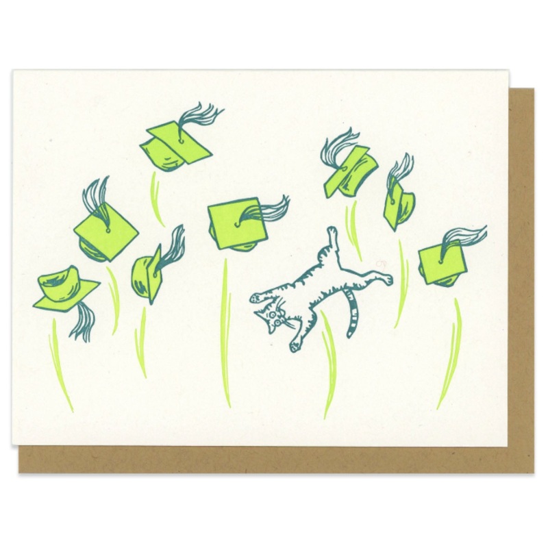 Frog & Toad Press – Graduation Caps/Cat Greeting Card