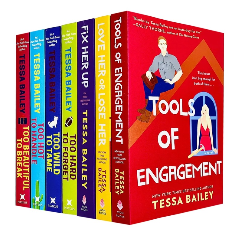 Tessa Bailey Hot & Hammered & Romancing the Clarksons Series 7-Book Collection Set (Fix Her Up, Love Her or Lose Her,& More) | Romance & Love Stories