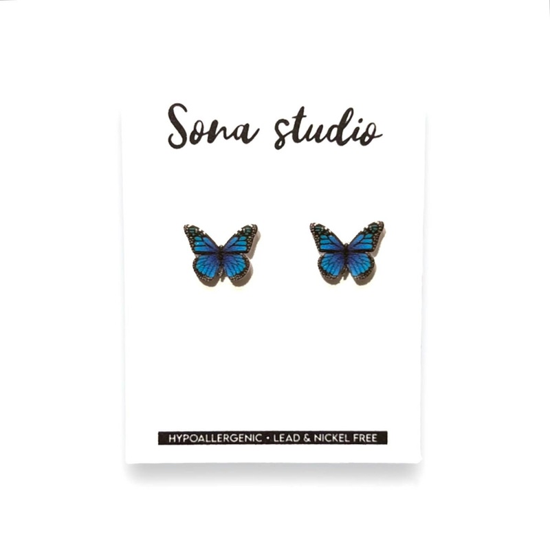 Sona Studio – Blue Butterfly Earrings