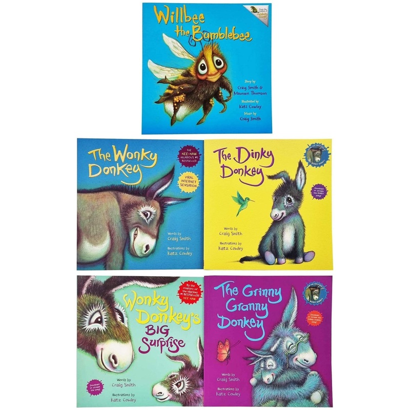 The Wonky Donkey Childrens Collection 5 Books Set by Craig Smith (The Wonky Donkey, Willbee the Bumblebee, The Dinky Donkey, The Grinny Granny Donkey & Wonky Donkey’s Big Surprise)