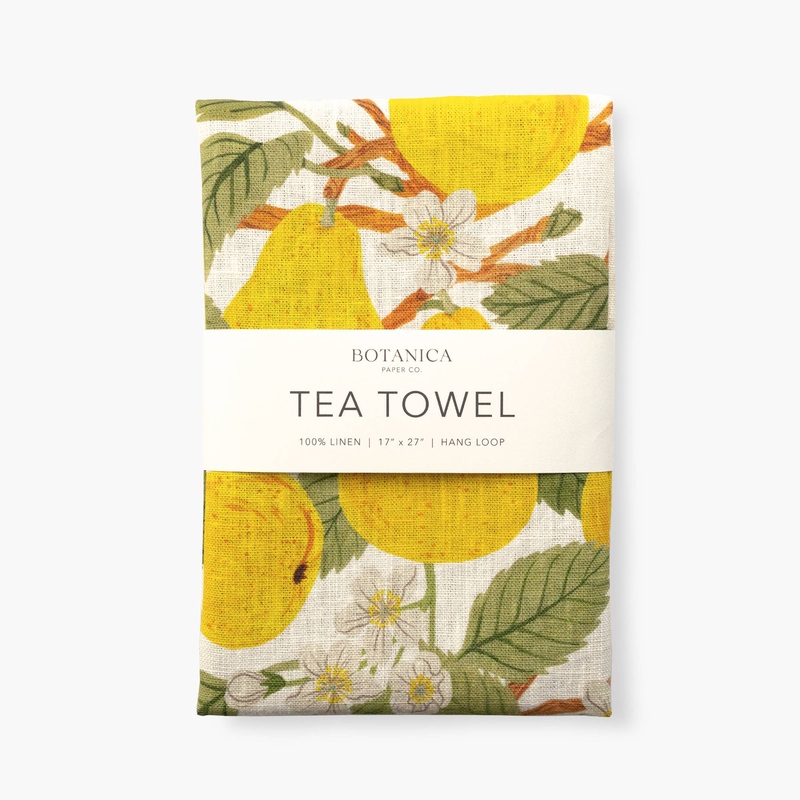 Pear Orchard 100% Linen Tea Towel