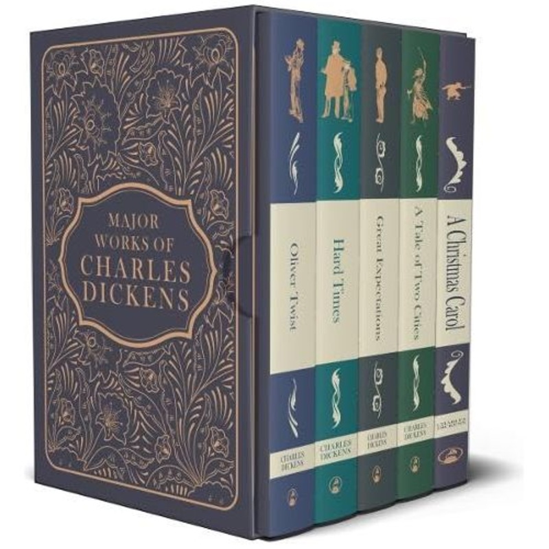 Major Works of Charles Dickens 5 Books Deluxe Hardback Set – A Christmas Carol, Oliver Twist, Great Expectations, A Tale of Two Cities, Hard Times
