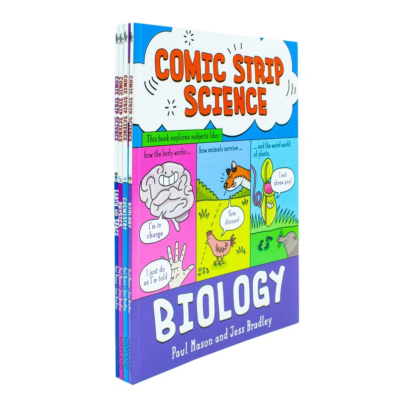 Comic Strip Science Series 4 Books Collection Set By Paul Mason – Fun Learning Experience for Ages 12 and Up in Biology, Physics, Earth Science & Chemistry