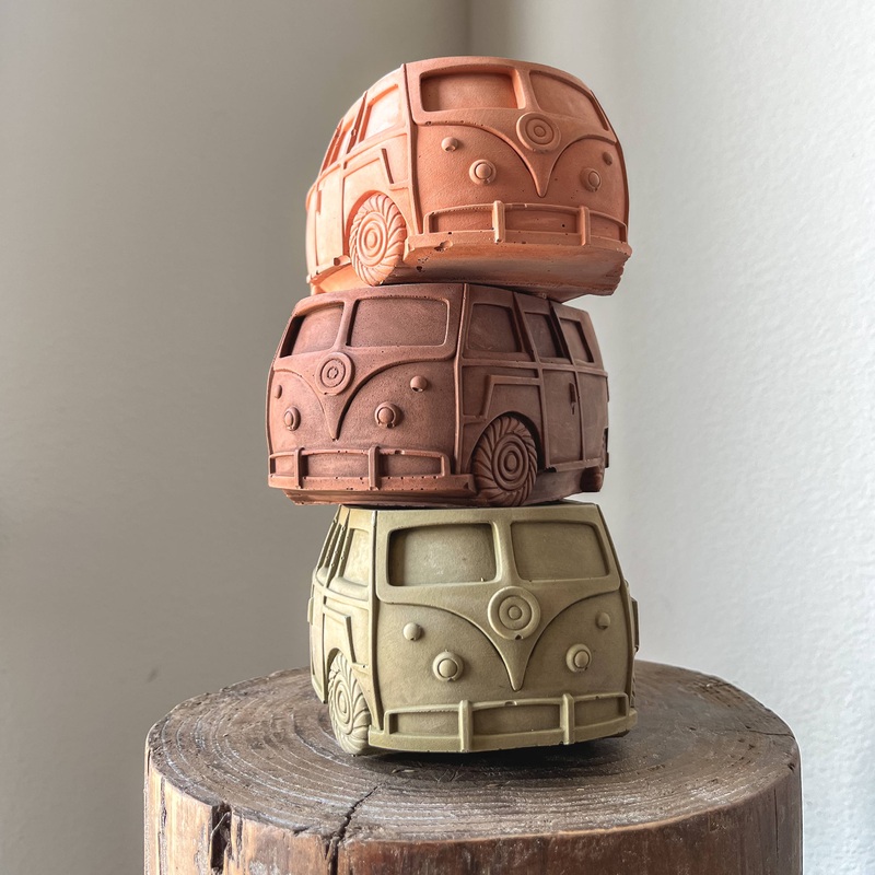 VW Bisop Bus Planter Sunset