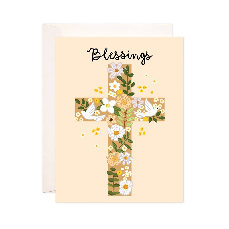 Blessings Cross Greeting Card – Blessings Card