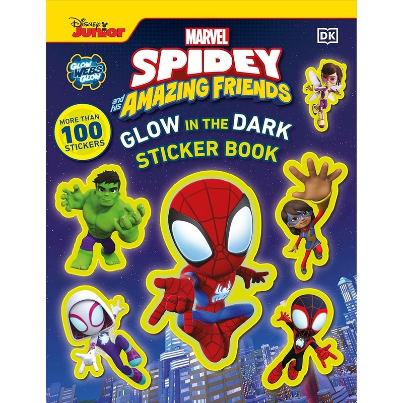 Marvel Spidey and His Amazing Friends Glow in the Dark Sticker Book: With More Than 100 Stickers (Disney Junior: Marvel Spidey and His Amazing Friends)