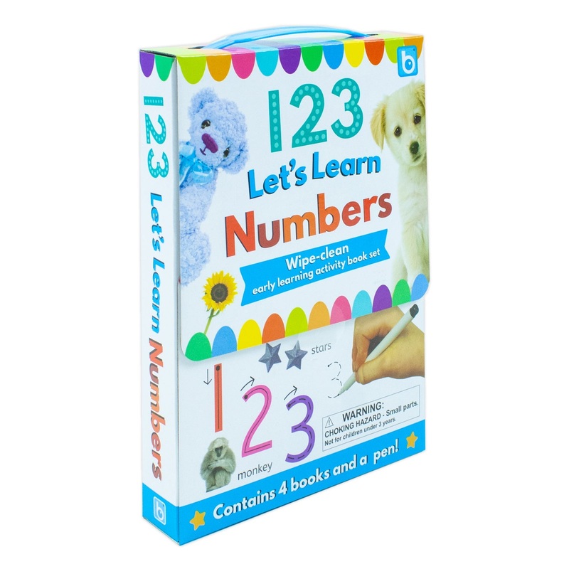 123 Let’s Learn Numbers Wipe Clean 4 Books Set inc Pen