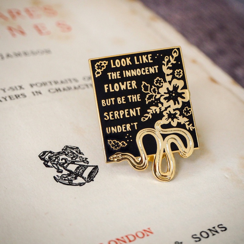 LiteraryEmporium – Lady Macbeth Snake Enamel Pin Badge – Shakespeare Collection