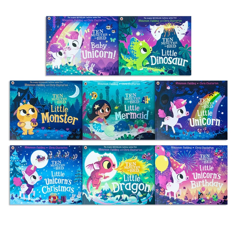 Ten Minutes to Bed Series By Rhiannon Fielding 8 Books Collection Set (Little Unicorn, Monster, Mermaid, Unicorn’s Christmas, Dinosaur, Unicorn’s Birthday, Dragon & Baby Unicorn)