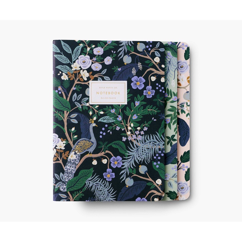 Assorted Set of 3 Peacock Notebooks